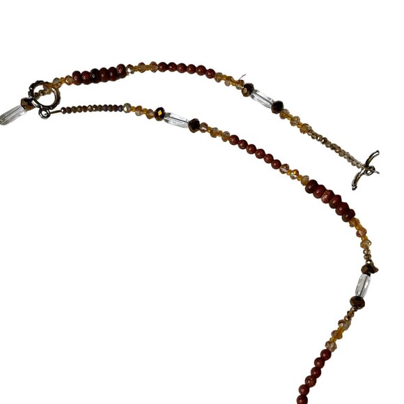 Womens Brown Seed Beaded Necklace Wrap Bracelet 36 In Lightsweight Jewelry u - Picture 2 of 5